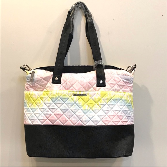 Steve Madden Vegan Quilt Pastel Rainbow Large Bag (NWT!) - Picture 1 of 13